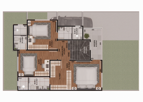 Planta Unidade 1 e 2 - B